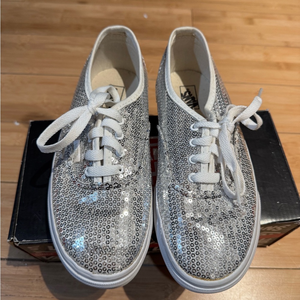 Vans Silver Glitter Sneakers